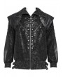 Devil Fashion Black Gothic Punk Shirring Zip-Up Jacket for Men