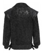 Devil Fashion Black Gothic Punk Shirring Zip-Up Jacket for Men
