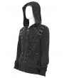 Devil Fashion Black Gothic Punk Eyelet Hooded Distressed Jacket for Men