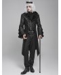 Devil Fashion Black Retro Gothic Lace-Up Faux Leather Party Jacket for Men