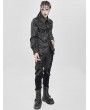 Devil Fashion Black Gothic Punk Buckle Chain Long Sleeve Shirt for Men