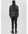 Devil Fashion Black Gothic Punk Buckle Chain Long Sleeve Shirt for Men