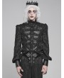 Devil Fashion Black Retro Gothic Jacquard Puff Sleeve Party Shirt for Men