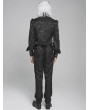 Devil Fashion Black Retro Gothic Jacquard Puff Sleeve Party Shirt for Men