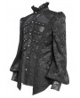 Devil Fashion Black Retro Gothic Jacquard Puff Sleeve Party Shirt for Men