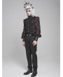 Devil Fashion Black and Red Retro Gothic Jacquard Puff Sleeve Party Shirt for Men