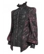 Devil Fashion Black and Red Retro Gothic Jacquard Puff Sleeve Party Shirt for Men