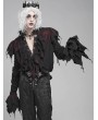 Devil Fashion Black Retro Gothic Vampire Plunging Irregular Ruffle Shirt for Men