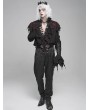 Devil Fashion Black Retro Gothic Vampire Plunging Irregular Ruffle Shirt for Men