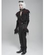 Devil Fashion Black Retro Gothic Vampire Plunging Irregular Ruffle Shirt for Men
