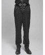 Devil Fashion Black Gothic Victorian Velvet Patch Buckle Pants for Men