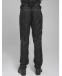 Devil Fashion Black Gothic Victorian Velvet Patch Buckle Pants for Men