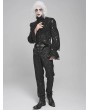 Devil Fashion Black Gothic Victorian Velvet Patch Buckle Pants for Men