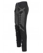 Devil Fashion Black Gothic Distressed Faux Leather Spliced Pants for Men