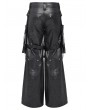 Devil Fashion Black Gothic Punk Cargo Detachable Pocket Pants for Men