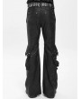 Devil Fashion Black Gothic Punk Eyelet Ring Zipper Flared Pants for Men