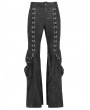 Devil Fashion Black Gothic Punk Eyelet Ring Zipper Flared Pants for Men