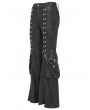Devil Fashion Black Gothic Punk Eyelet Ring Zipper Flared Pants for Men