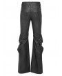 Devil Fashion Black Gothic Punk Eyelet Ring Zipper Flared Pants for Men