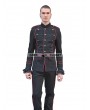Pentagramme Black and Red Gothic Military Style Jacket for Men