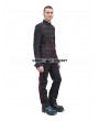 Pentagramme Black and Red Gothic Military Style Jacket for Men