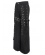Devil Fashion Black Gothic Punk Studded Distressed Wide Leg Pants for Men
