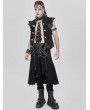 Devil Fashion Black Gothic Punk Chain Irregular Pleated Skirt for Men