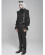 Devil Fashion Black and Gray Retro Gothic Patterned Swallowtail Waistcoat for Men