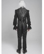 Devil Fashion Black and Gray Retro Gothic Patterned Swallowtail Waistcoat for Men
