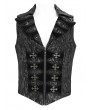 Devil Fashion Black and Gray Retro Gothic Patterned Swallowtail Waistcoat for Men