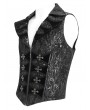 Devil Fashion Black and Gray Retro Gothic Patterned Swallowtail Waistcoat for Men