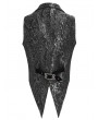 Devil Fashion Black and Gray Retro Gothic Patterned Swallowtail Waistcoat for Men