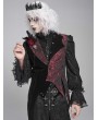 Devil Fashion Red and Black Retro Gothic Feather Asymmetric Tailed Waistcoat for Men
