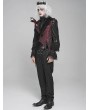 Devil Fashion Red and Black Retro Gothic Feather Asymmetric Tailed Waistcoat for Men