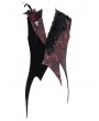 Devil Fashion Red and Black Retro Gothic Feather Asymmetric Tailed Waistcoat for Men