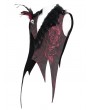 Devil Fashion Red and Black Retro Gothic Feather Asymmetric Tailed Waistcoat for Men
