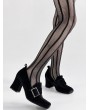 Black Gothic Skeleton Bat Buckle Block Heeled Shoes