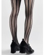 Black Gothic Skeleton Bat Buckle Block Heeled Shoes