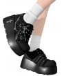 Black Gothic Cross Chain Studded Denim Platform Shoes