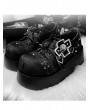 Black Gothic Cross Skull Patch Punk Platform Shoes