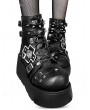 Black Gothic Punk Cross Rivet Platform Ankle Boots