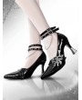 Black Gothic Punk Butterfly Buckled High Heel Shoes