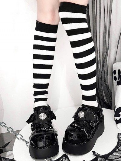 Black Gothic Demon Wings Punk Studded Platform Shoes