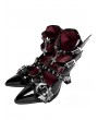 Black Gothic Ankle Strap Stiletto Pointed High Heels
