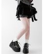 Black Gothic Cross Decor Lace-Up High Platform Shoes