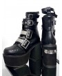 Black Gothic Punk Platform Metal Panel Heeled Boots