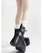 Black Matte Gothic Punk Rock Platform Studded Ankle Boots
