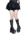 Black Gothic Punk Webbing Buckle Strap Mid-Calf Boots
