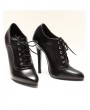 Black Gothic Stiletto Pointed Toe Lace-Up Retro High Heels