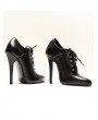 Black Gothic Stiletto Pointed Toe Lace-Up Retro High Heels